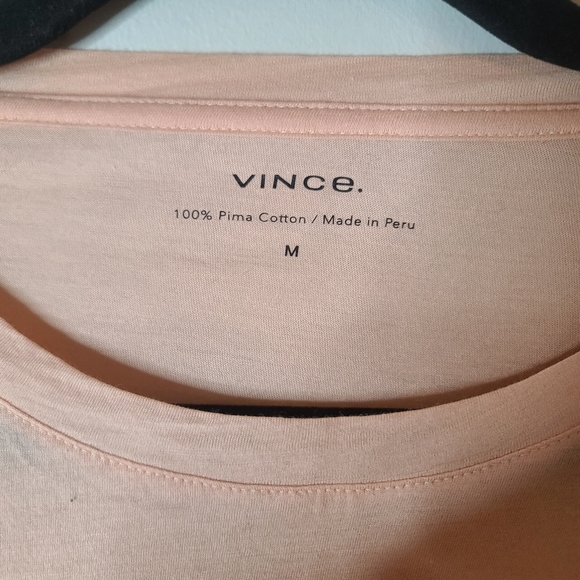 Vince 100% Pima Cotton Long Sleeve Scoop Neck Tee Size Medium - Picture 2 of 5